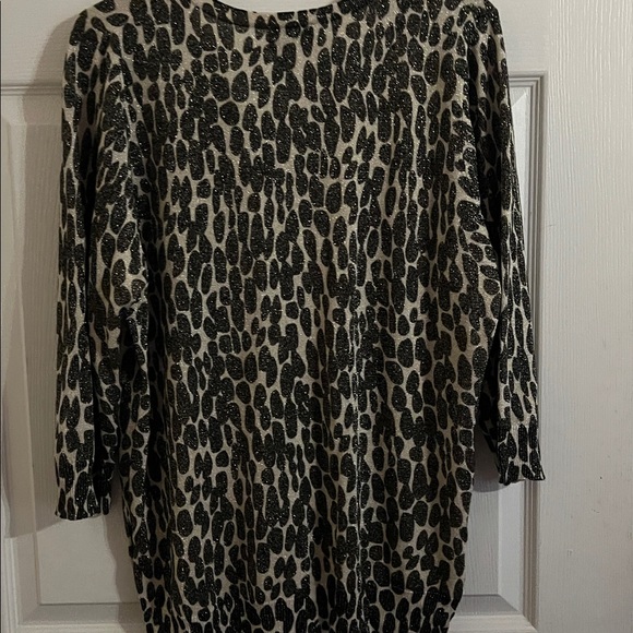 Chico's Black and Cream Leopard Print Blouse - Picture 4 of 5